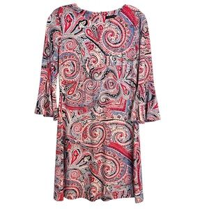 Tommy Hilfiger Paisley Print 3/4 Sleeve Sheath Dress Size 2